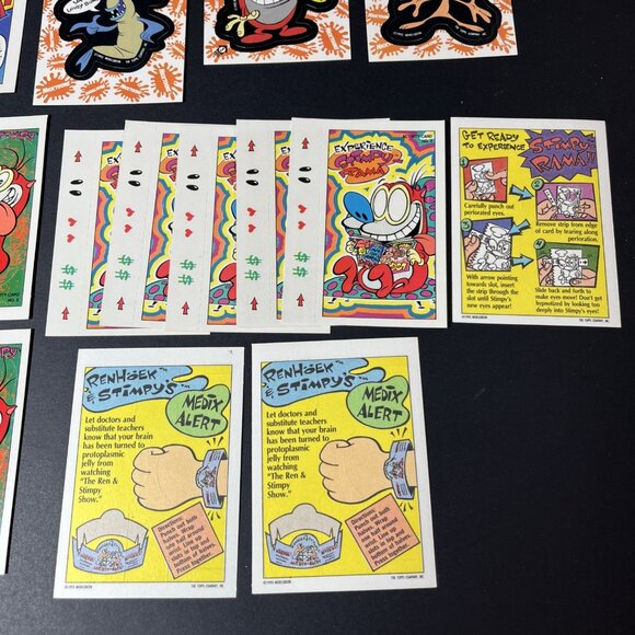 40pcs 1993 The Ren & Stimpy Show Trading Cards Stickers Activities Topps USA - Picture 6 of 8